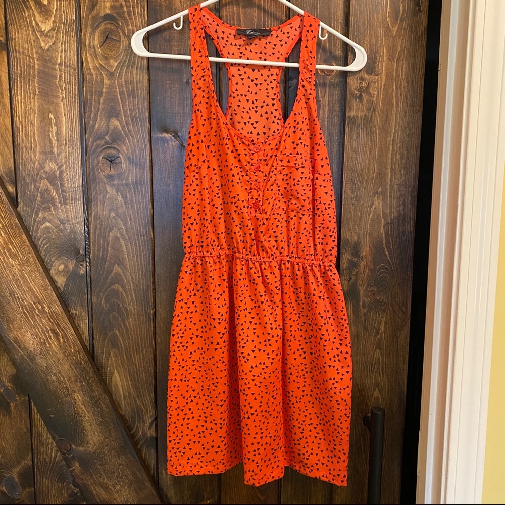 Casual orange patterned dress, size small